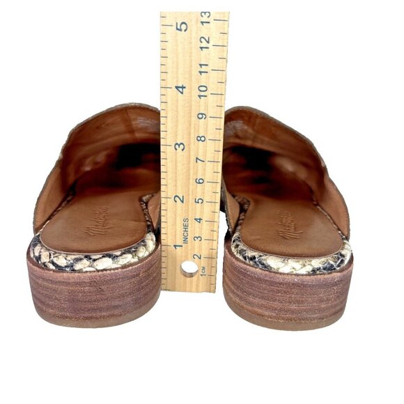 Madewell Women's 8 Frances Snake Leather Loafers Mules Slip On Shoes Boho Flats - Picture 9 of 15